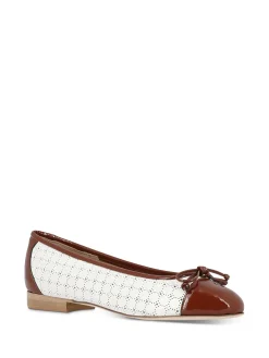 LORBAC Ballerina Flats* cognac~white