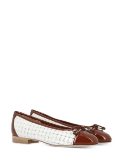 LORBAC Ballerina Flats* cognac~white