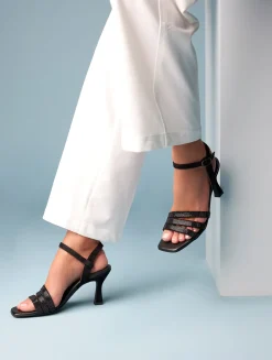 PAUL GREEN Sandals* black sparkle
