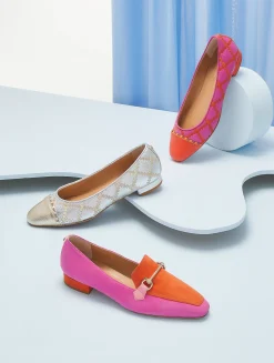 PETER SHEPPARD Ballerina Flats* orange~pink multi
