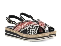 PONS QUINTANA Sandals* black~red~white