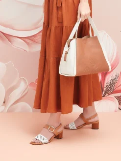 PORTA ROSSA Sandals* white~tan