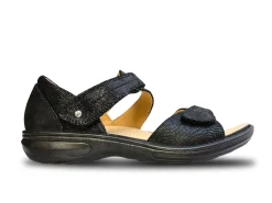REVERE Sandals* black~lizard