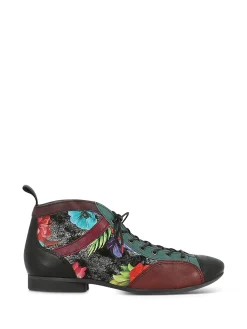THINK! Ankle Boots* black~wine floral