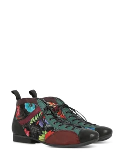 THINK! Ankle Boots* black~wine floral