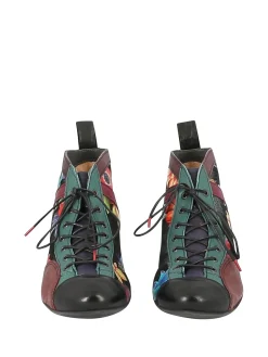THINK! Ankle Boots* black~wine floral