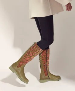 THINK! Long Boots* olive~orange