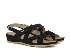 VITAL Sandals* black print