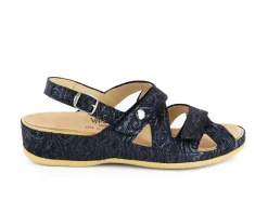 VITAL Sandals* navy print